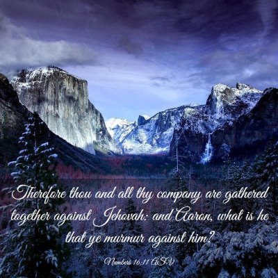 Picture 03 - Numbers 16:11 ASV - Therefore thou and all thy company are gathered - Bible Verse Picture
