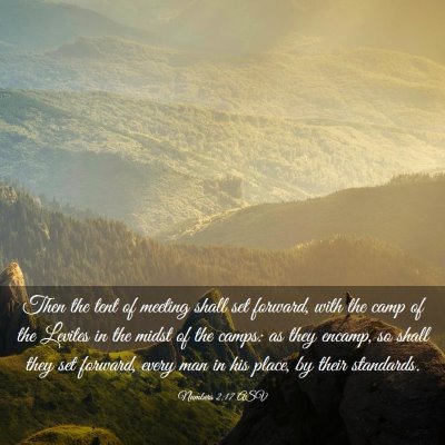 Picture 03 - Numbers 2:17 ASV - Then the tent of meeting shall set forward, with - Bible Verse Picture