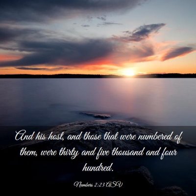 Picture 03 - Numbers 2:23 ASV - And his host, and those that were numbered of - Bible Verse Picture