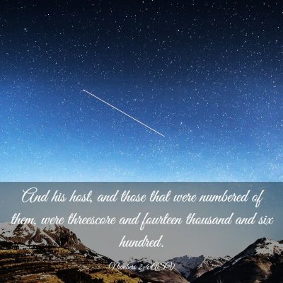 Picture 03 - Numbers 2:4 ASV - And his host, and those that were numbered of - Bible Verse Picture