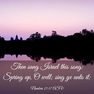 Picture 03 - Numbers 21:17 ASV - Then sang Israel this song: Spring up, O well; - Bible Verse Picture