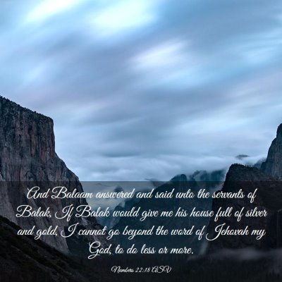 Picture 03 - Numbers 22:18 ASV - And Balaam answered and said unto the servants of - Bible Verse Picture