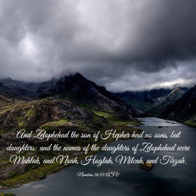 Picture 03 - Numbers 26:33 ASV - And Zelophehad the son of Hepher had no sons, but - Bible Verse Picture
