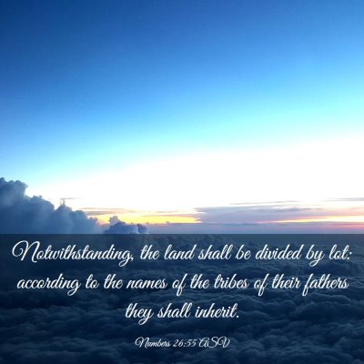 Picture 03 - Numbers 26:55 ASV - Notwithstanding, the land shall be divided by - Bible Verse Picture