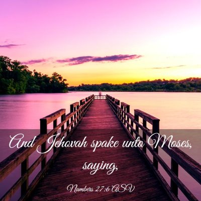 Picture 03 - Numbers 27:6 ASV - And Jehovah spake unto Moses, - Bible Verse Picture