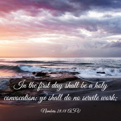 Picture 03 - Numbers 28:18 ASV - In the first day shall be a holy convocation: ye - Bible Verse Picture