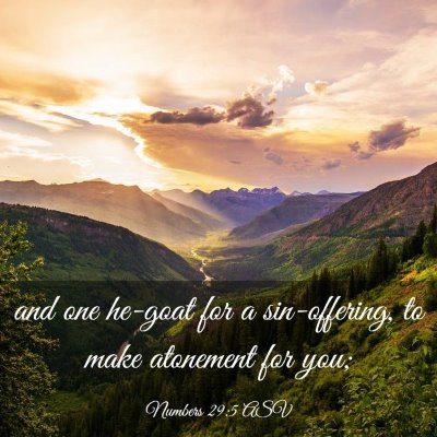 Picture 03 - Numbers 29:5 ASV - and one he-goat for a sin-offering, to make - Bible Verse Picture
