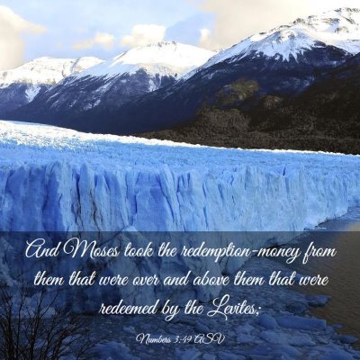 Picture 03 - Numbers 3:49 ASV - And Moses took the redemption-money from them - Bible Verse Picture