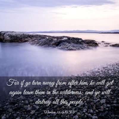 Picture 03 - Numbers 32:15 ASV - For if ye turn away from after him, he will yet - Bible Verse Picture