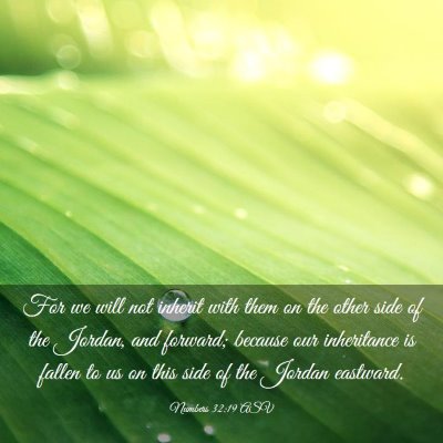 Picture 03 - Numbers 32:19 ASV - For we will not inherit with them on the other - Bible Verse Picture