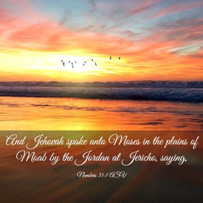 Picture 03 - Numbers 35:1 ASV - And Jehovah spake unto Moses in the plains of - Bible Verse Picture