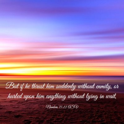 Picture 03 - Numbers 35:22 ASV - But if he thrust him suddenly without enmity, or - Bible Verse Picture