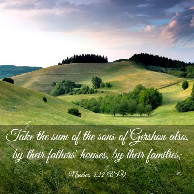 Picture 03 - Numbers 4:22 ASV - Take the sum of the sons of Gershon also, by - Bible Verse Picture