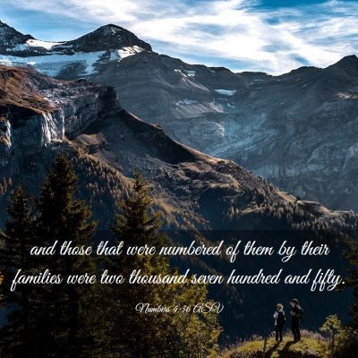 Picture 03 - Numbers 4:36 ASV - and those that were numbered of them by their - Bible Verse Picture