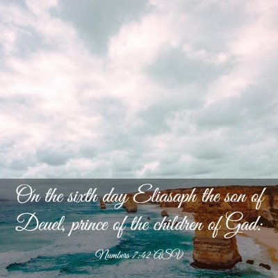 Picture 03 - Numbers 7:42 ASV - On the sixth day Eliasaph the son of Deuel, - Bible Verse Picture
