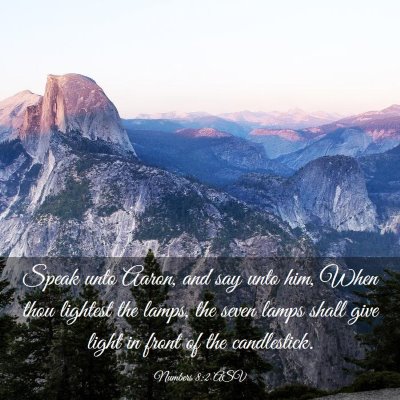 Picture 03 - Numbers 8:2 ASV - Speak unto Aaron, and say unto him, When thou - Bible Verse Picture