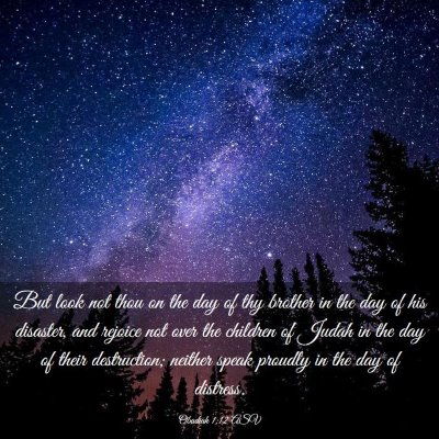 Picture 03 - Obadiah 1:12 ASV - But look not thou on the day of thy brother in - Bible Verse Picture