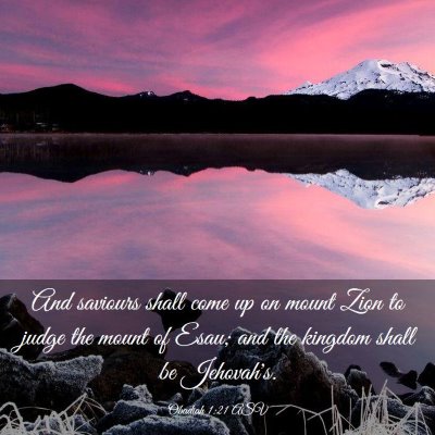 Picture 03 - Obadiah 1:21 ASV - And saviours shall come up on mount Zion to judge - Bible Verse Picture