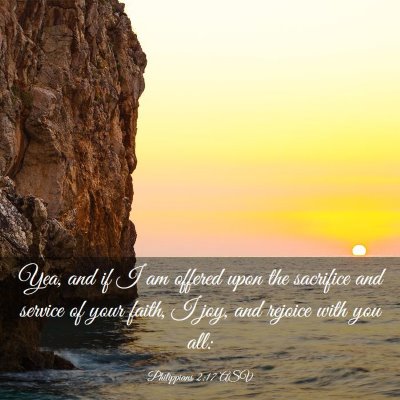 Picture 03 - Philippians 2:17 ASV - Yea, and if I am offered upon the sacrifice and - Bible Verse Picture
