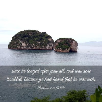 Picture 03 - Philippians 2:26 ASV - since he longed after you all, and was sore - Bible Verse Picture