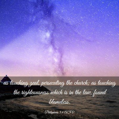 Picture 03 - Philippians 3:6 ASV - as touching zeal, persecuting the church; as - Bible Verse Picture