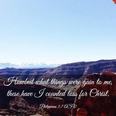Picture 03 - Philippians 3:7 ASV - Howbeit what things were gain to me, these have I - Bible Verse Picture