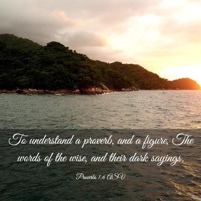 Picture 03 - Proverbs 1:6 ASV - To understand a proverb, and a figure, The words - Bible Verse Picture