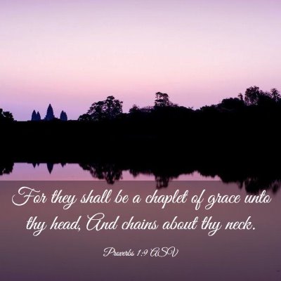 Picture 03 - Proverbs 1:9 ASV - For they shall be a chaplet of grace unto thy - Bible Verse Picture