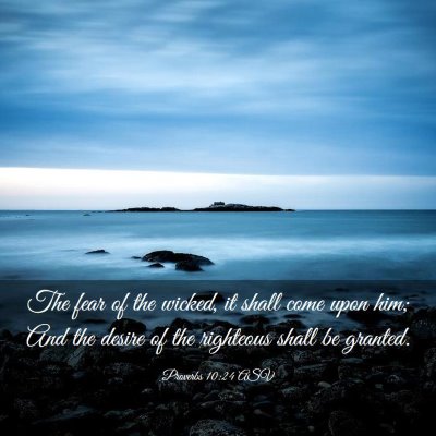 Picture 03 - Proverbs 10:24 ASV - The fear of the wicked, it shall come upon him; - Bible Verse Picture