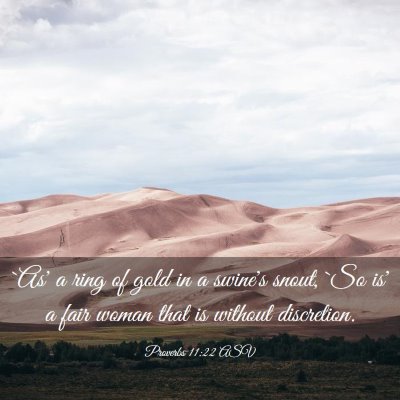 Picture 03 - Proverbs 11:22 ASV - `As' a ring of gold in a swine's snout, `So is' a - Bible Verse Picture