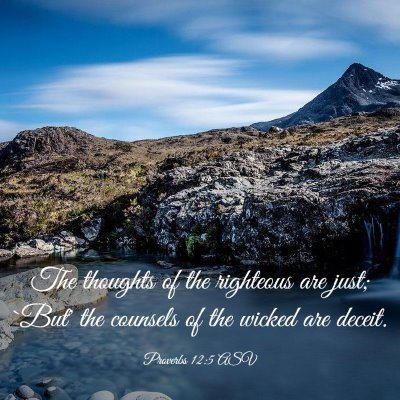 Picture 03 - Proverbs 12:5 ASV - The thoughts of the righteous are just; `But' the - Bible Verse Picture