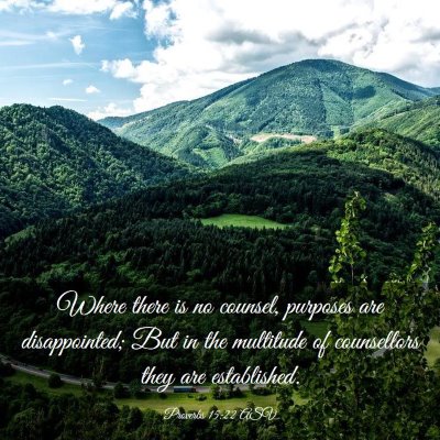 Picture 03 - Proverbs 15:22 ASV - Where there is no counsel, purposes are - Bible Verse Picture