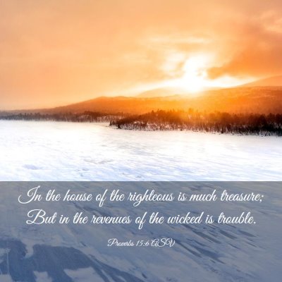 Picture 03 - Proverbs 15:6 ASV - In the house of the righteous is much treasure; - Bible Verse Picture