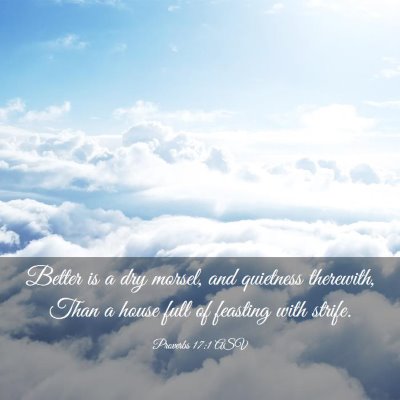 Picture 03 - Proverbs 17:1 ASV - Better is a dry morsel, and quietness therewith, - Bible Verse Picture