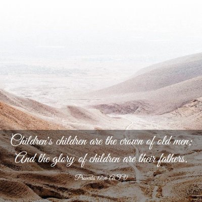 Picture 03 - Proverbs 17:6 ASV - Children's children are the crown of old men; And - Bible Verse Picture