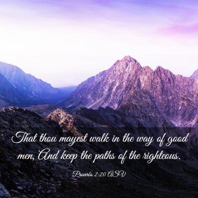 Picture 03 - Proverbs 2:20 ASV - That thou mayest walk in the way of good men, And - Bible Verse Picture