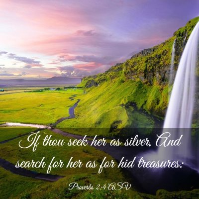 Picture 03 - Proverbs 2:4 ASV - If thou seek her as silver, And search for her as - Bible Verse Picture