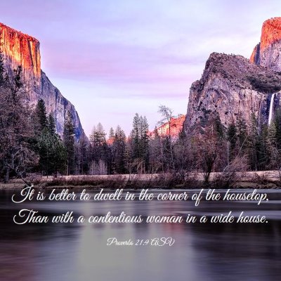 Picture 03 - Proverbs 21:9 ASV - It is better to dwell in the corner of the - Bible Verse Picture