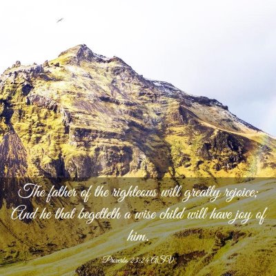 Picture 03 - Proverbs 23:24 ASV - The father of the righteous will greatly rejoice; - Bible Verse Picture