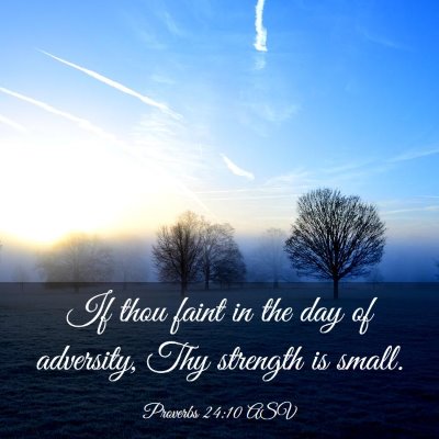 Picture 03 - Proverbs 24:10 ASV - If thou faint in the day of adversity, Thy - Bible Verse Picture
