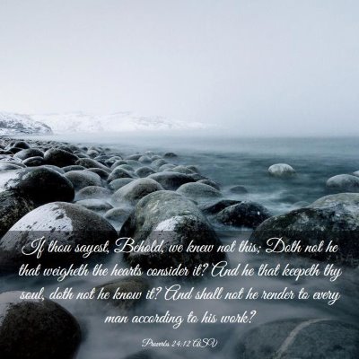 Picture 03 - Proverbs 24:12 ASV - If thou sayest, Behold, we knew not this; Doth - Bible Verse Picture