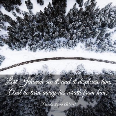 Picture 03 - Proverbs 24:18 ASV - Lest Jehovah see it, and it displease him, And he - Bible Verse Picture