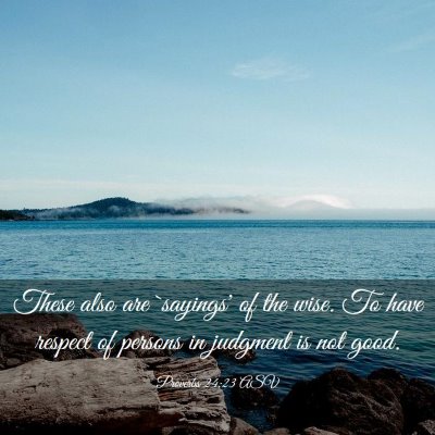 Picture 03 - Proverbs 24:23 ASV - These also are `sayings' of the wise. To have - Bible Verse Picture