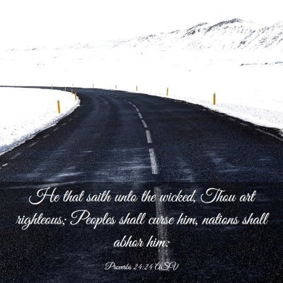 Picture 03 - Proverbs 24:24 ASV - He that saith unto the wicked, Thou art - Bible Verse Picture