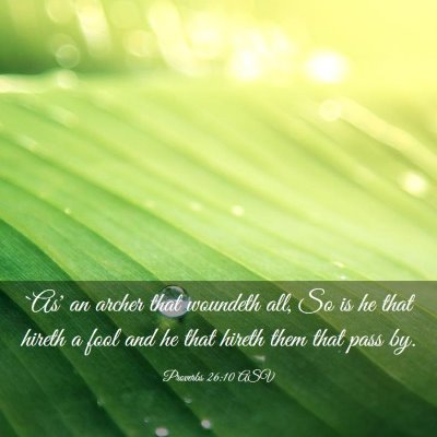 Picture 03 - Proverbs 26:10 ASV - `As' an archer that woundeth all, So is he that - Bible Verse Picture