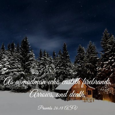 Picture 03 - Proverbs 26:18 ASV - As a madman who casteth firebrands, Arrows, and - Bible Verse Picture