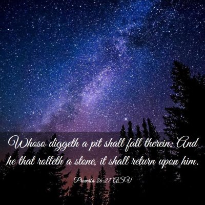 Picture 03 - Proverbs 26:27 ASV - Whoso diggeth a pit shall fall therein; And he - Bible Verse Picture
