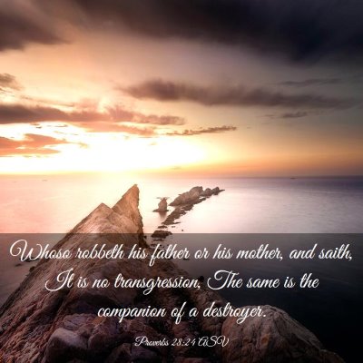 Picture 03 - Proverbs 28:24 ASV - Whoso robbeth his father or his mother, and - Bible Verse Picture