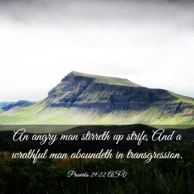 Picture 03 - Proverbs 29:22 ASV - An angry man stirreth up strife, And a wrathful - Bible Verse Picture