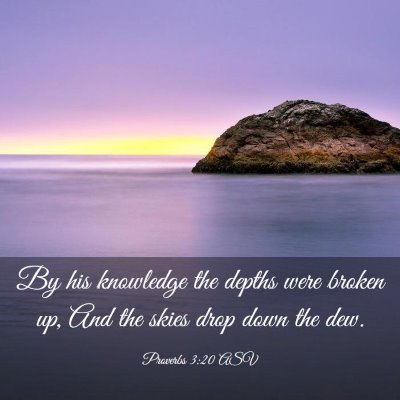Picture 03 - Proverbs 3:20 ASV - By his knowledge the depths were broken up, And - Bible Verse Picture